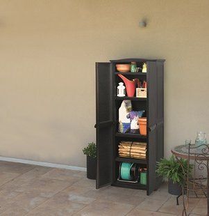 Ящик для хранения KETER RATTAN STYLE - TALL SHED Compact Garden 430 л, Серый