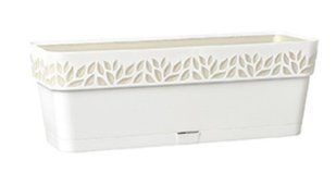 Горшок Stefanplast балконный прямоугольный OPERA Cloe 94400 - 9,5л, белый/травертин