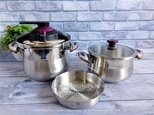 Набор скороварок, Размер: 20см /5 л и 20см/ 7л. OMS Collection(Турция) 5029 фиолетовый
