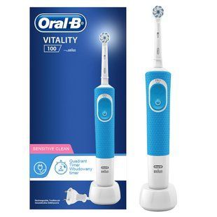 Электрическая зубная щетка Braun Oral-B Vitality D100 PRO Sensitive Clean Blue