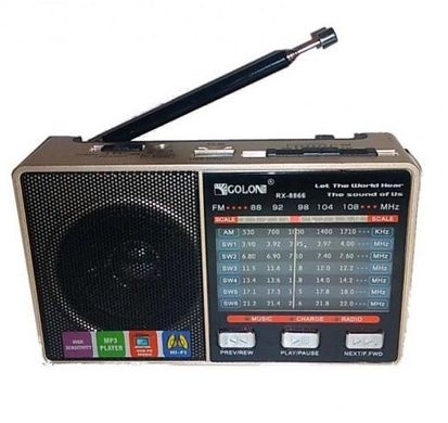 Компактный радиоприемник с аккумулятором GOLON RX-8866 - 130х80х40 мм