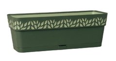 Горщик Stefanplast прямокутний балконний OPERA Cloe 94402 - 9,5л, темно-зелений/світло-зелений