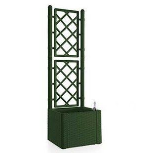 Вазон STEFANPLAST DELUXE 75748 - с декором, квадратный (зеленый)