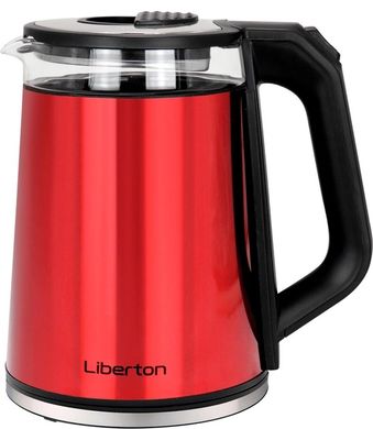 Червоний якісний чайник LIBERTON LEK-6826 - 1.8 л, 2000 Вт