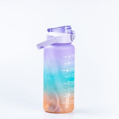 Бутылка для воды набор 3в1 дозатором Радуга 0.5л 0.9л 0.2л Фиолетовый