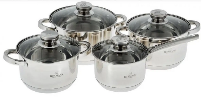 Набор 3х кастрюль с ковшиком Bohmann BH 08-475 - 8 пр