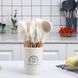 Набор кухонных принадлежностей 11в1 на подставке бежевый/белый SILICONE KITCHEN SET D12-1