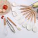 Набор кухонных принадлежностей 11в1 на подставке бежевый/белый SILICONE KITCHEN SET D12-1