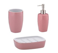 Набор аксессуаров для ванной Kela Lindano (20331+20332+20333) - розовый