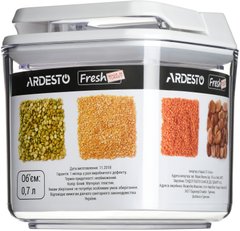 Контейнер для сипучих продуктів вакуумний Ardesto Fresh (AR1307WP) - 0.7 л, Білий