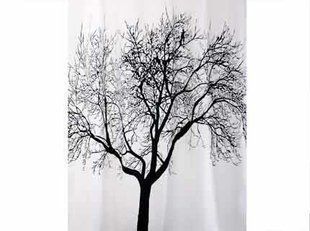 Шторка для ванной Bisk TXT TREE 04440 &ndash; черная, 1,8х2м