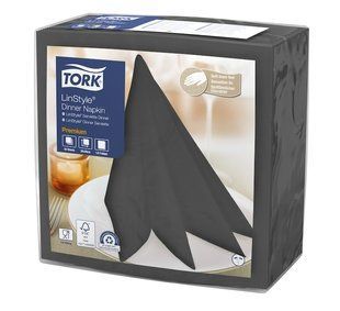 Салфетки для ужина цвета антрацит Tork Premium Linstyle 478882, 50