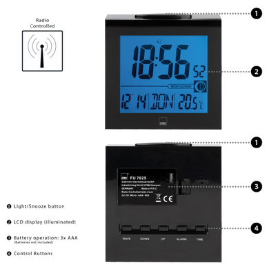 Годинник CLATRONIC FU 7025 - чорний