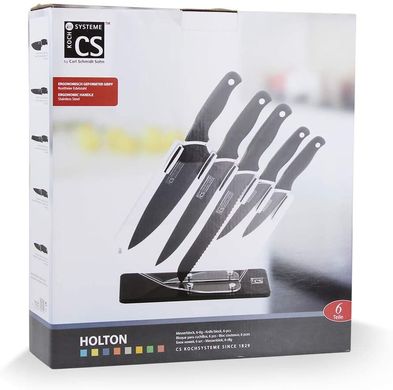 Набір ножів у прозорій підставці Solingen Holton CS 061906 - 6 ін., Чорний