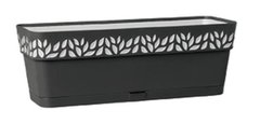 Горщик Stefanplast прямокутний балконний OPERA Cloe 94403 - 9,5л, графіт/світло-сірий