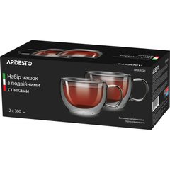 Набір чашок із ручками із подвійними стінками Ardesto (AR2630GHL) - 300 мл, 2 шт