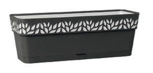 Горшок Stefanplast балконный прямоугольный OPERA Cloe 94403 - 9,5л, графит/светло-серый