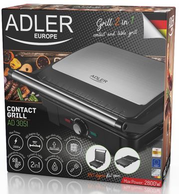 Електричний контактний гриль Adler AD 3051 XL - 2800 Вт