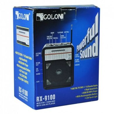 Радіоприймач портативний з USB виходом GOLON RX-9100 - 16х12.5х8.5 см