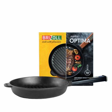 Чугунная сковорода гриль Optima-Black 240 х 40 мм Brizoll