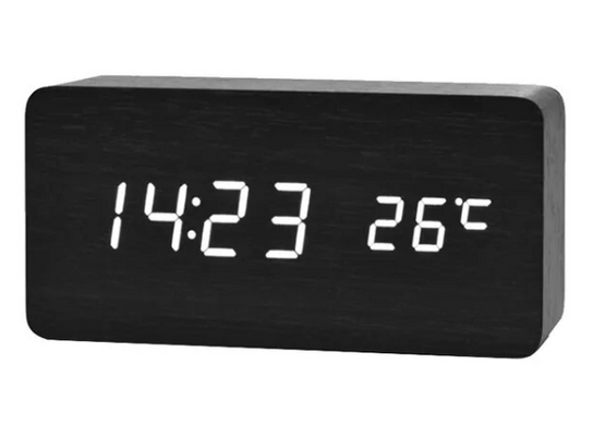 Настольные часы с гигрометром и термометром VST-862S-6 - белая подсветка
