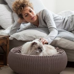 Ліжко для кішки та собаки Curver Knit Pet 17202851 (коричневий)