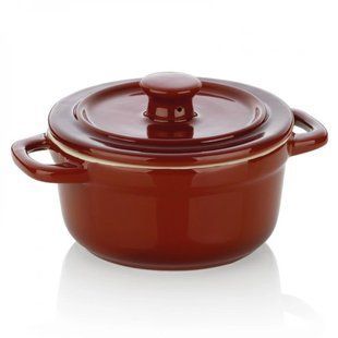 Форма для запекания керамическая с крышкой KELA Malin (11839) - &Oslash; 14 х 9,5 см, красная