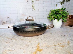 Сотейник 2,80 л (26 х 7 см) з антипригарн-му покриттям, індукція. ОМЅ Collection( Туреччина) 3341 бронза