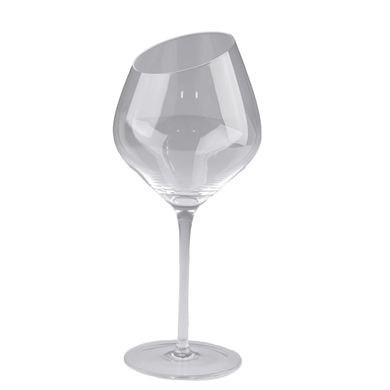 Бокал для вина высокий фигурный прозрачный ребристый из стекла набор 6 шт
