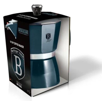 Гейзерна кавоварка Berlinger Haus Metallic Line AQUAMARINE Edition BH-6477 - на 2 чашки