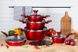 Набір посуду Edenberg EB-5637 - 12 пр., мармурове покриття/червоний