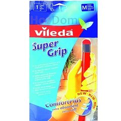 Перчатки Vileda Super Grip, размер М (1 пара) (4023103092617)