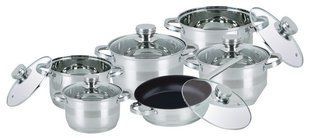 Набор посуды Bohmann BH 1275 MRB - 12 пр, Металлик