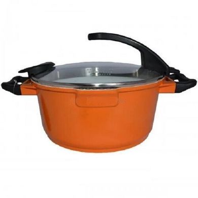 Кастрюля скороварка Barton Steel BS-4020 - 20 см, 2.6 л, Оранжевая