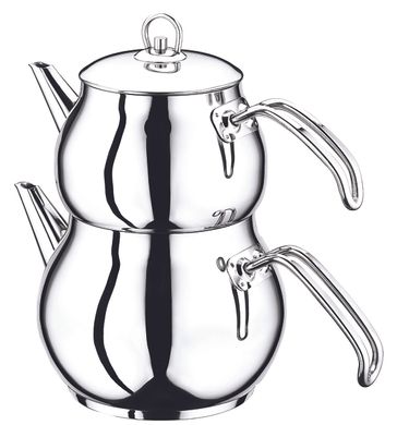 Чайник двухъярусный (1,0 /1,75 л) из 4-х предм. из нерж стали, OMS Collection (Турция) 8012-М