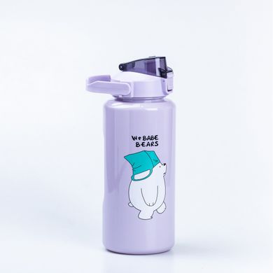 Бутылка для воды Панда набор 3в1 с дозатором 0.5л 0.9л 0.2л Фиолетовый