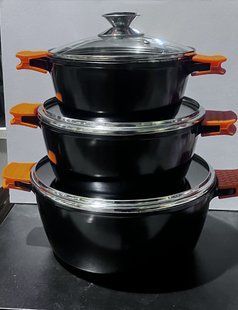 Набор кастрюль Houseberg HB 1506 MRB - 6 предметов 2.2/3.1/5.5л