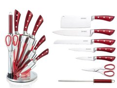 Набір ножів з сокиркою на підставці Royalty Line RL-KSS820 - 7 пр