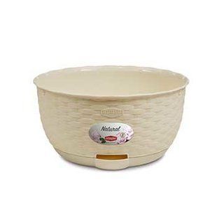 Вазон STEFANPLAST NATURAL 75451 - с автополивом, круглый (бежевый)