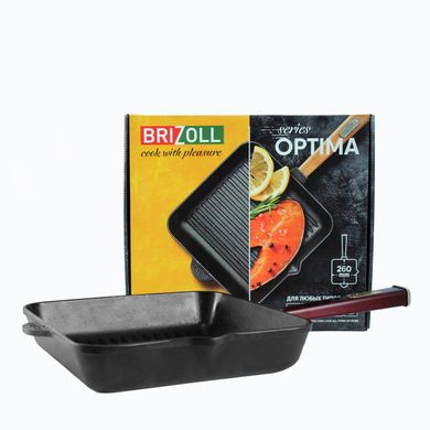 Чугунний сковорода гриль Optima-Bordo 260 х 260 х 50 мм Brizoll