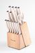Набір кухонних ножів на дерев’янній підставці — 14 предметів