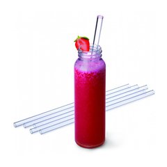 Набор стеклянных трубочек для напитков с щеткой Simax (40231/6) - 23 см, 6 шт+1 шт