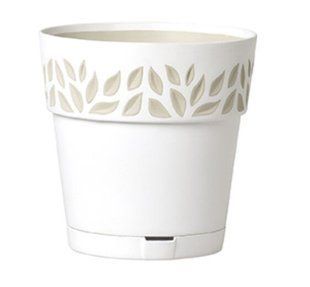 Горшок с автополивом Stefanplast OPERA Cloe 94050 - 20 x 19 см, белый/травертин
