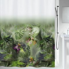 Шторка для ванной текстильная Spirella JUNGLE 10.20157 180x200 см - зеленая