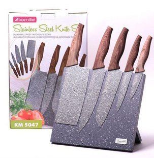 Набор ножей на магнитной подставке Kamille KM5047 - 6 пр