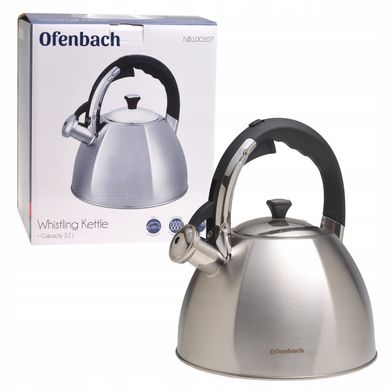 Чайник из нержавеющей стали со свистком Ofenbach KM-100307 - 3,2 л, стальной