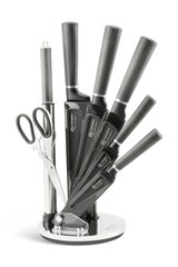 Набор ножей на подставке с мусатом и ножницами Edenberg EB-934 - 8 пр/серый