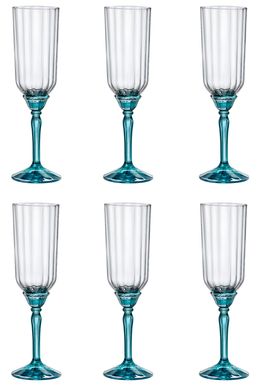 Набір келихів для шампанського Bormioli Rocco Florian Lucent Blue 199421BCG021990 - 210 мл, 6 шт