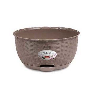 Горщик STEFANPLAST NATURAL 75452 - з автополивом, круглий (сірий)
