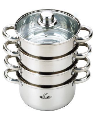 Пароварка-мантоварка 4 яруса Bohmann BH 3218 - 6,5л/26см/нержавейка